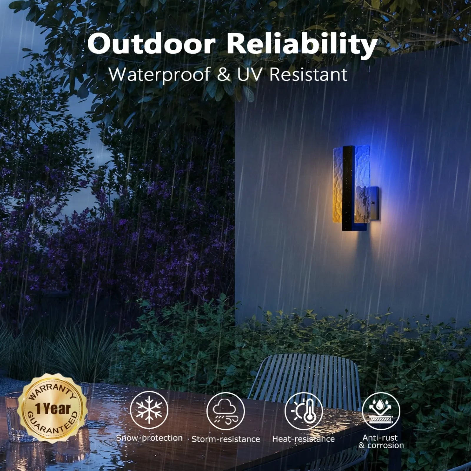 11.73“ RGB Outdoor Wall Lights Set of 2