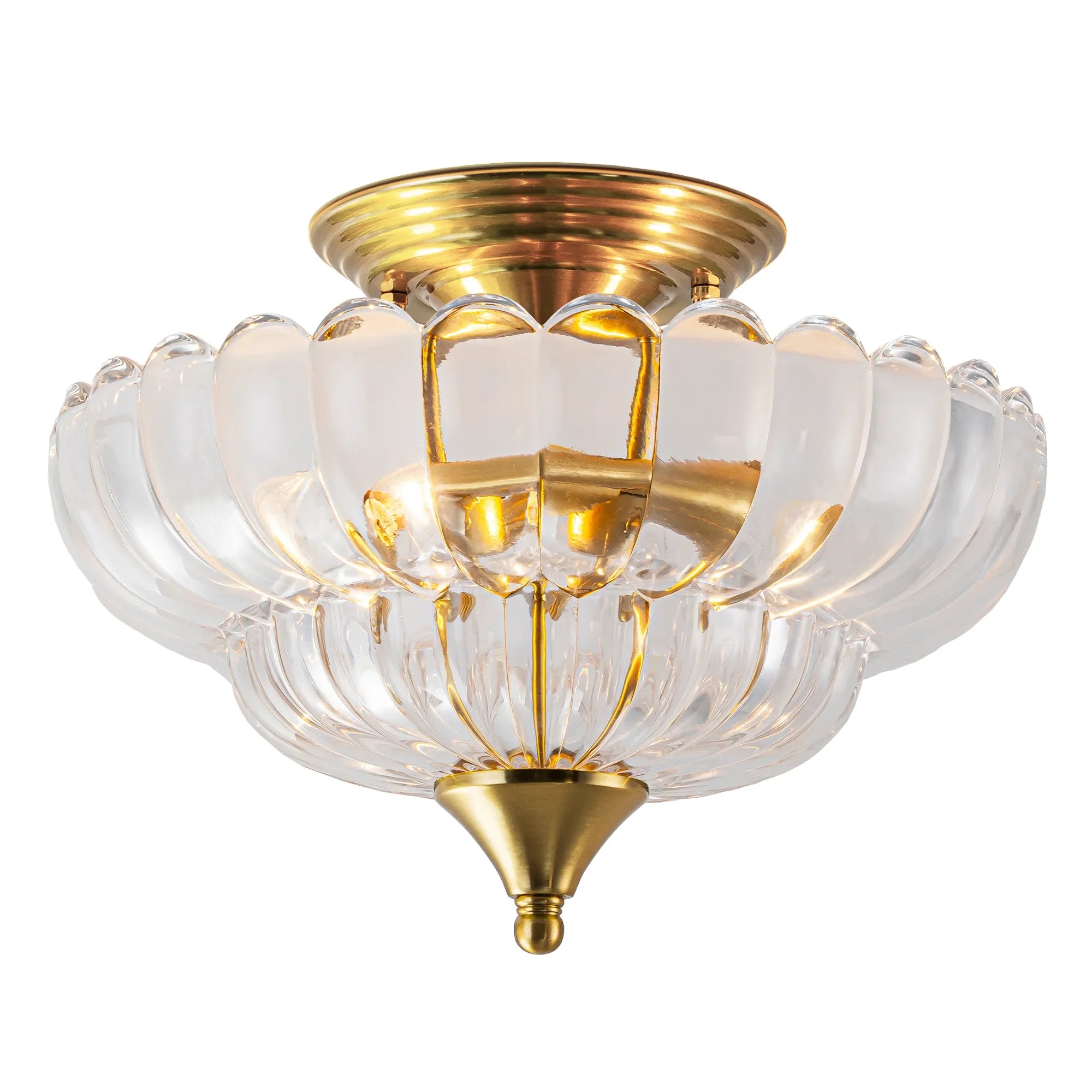 FTL 12“ Wide Gold Semi Flush Mount Ceiling Light