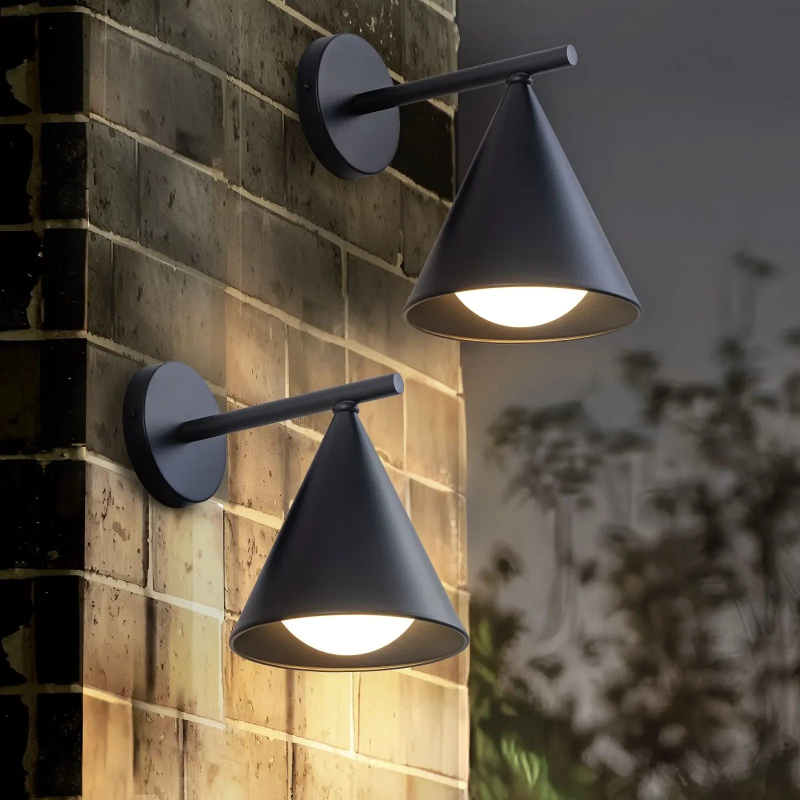 9.6" Outdoor Wall Lights 3000K LED Porch Wall Sconce Set of 2