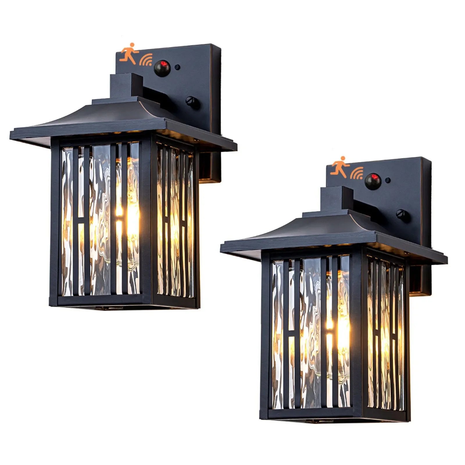 Motion Sensor Dusk to Dawn Outdoor Wall Lights Set of 2