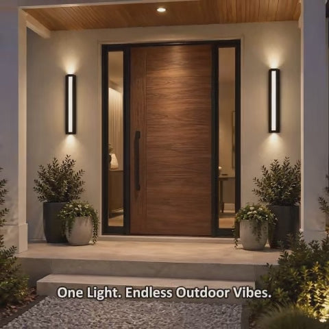 23.6” Modern RGB Outdoor Wall Lights with Remote Control